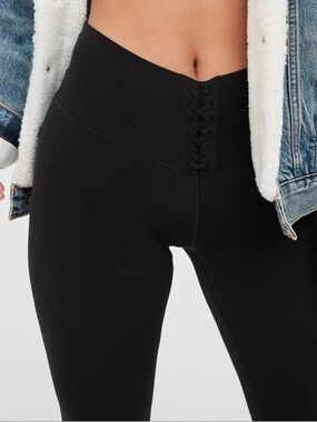 Aerie OFFLINE Real Me Lace Up 7/8 High Rise Leggings Black